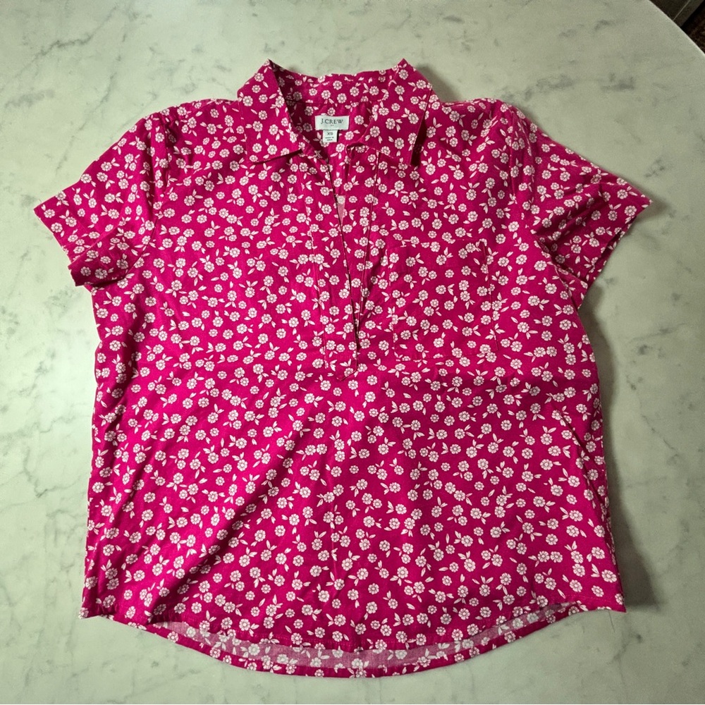 J. Crew Pink Floral Shirt